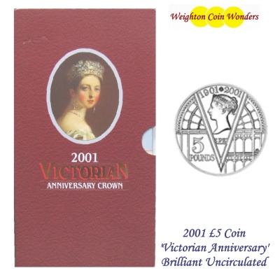 2001 £5 BU Coin Pack – Victorian Anniversary - Click Image to Close